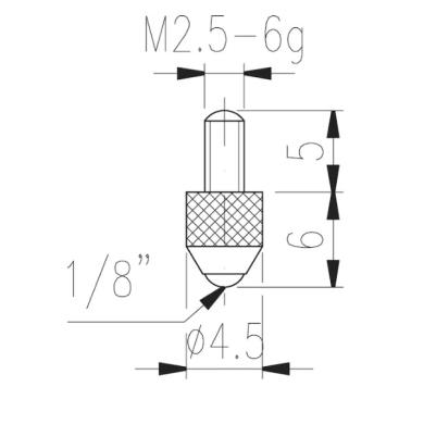 Dotyk D3 mm guľa  M2,5 keramika k odchýlkomeru