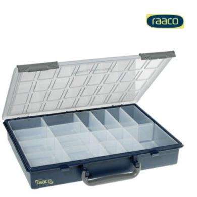 Kufrík 57x338x261 mm sortimentný plastový 17 vyberateľné prepážky RAACO ASSORTER