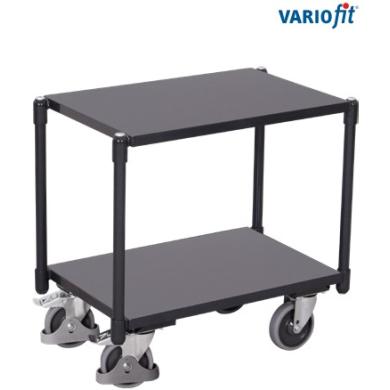 Vozik 2x plošina 605x410mm 250kg oceľový rám sw-410.501/AG RAL 7016 VARIOFIT