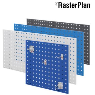 Panel 500x450 mm dierovaný na stenu a dielenské stoly RAL 5010 RASTERPLAN