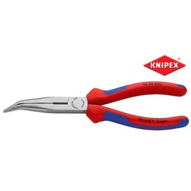 Kliešte 200 mm  úzka čeľusť zahnuté polguľaté 2622200 KNIPEX