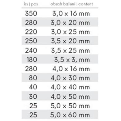 Skrutka do dreva sada 2000ks v plastovom obale