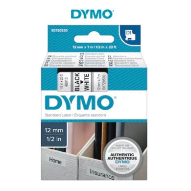 Páska 12 mm x 7 m D1 biela štítkovacia polyester (PES) DYMO