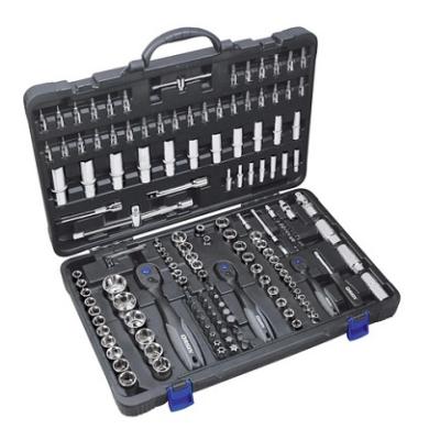 Adaptér bit 1/4" 3/8" 1/2" sada 172 ks s 3ks rační v kufríku ORION