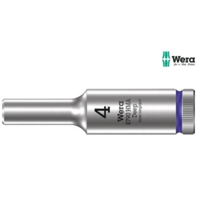 Hlavica 1/4" 4 mm DIN 3124 6-hran dlhá nástrčná WERA