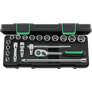 Sada s ráčnou STAHLWILLE 3/8", 19 ks, systém QuickRelease