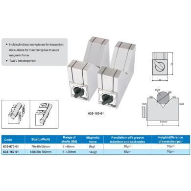 Magnetická prizma 150x50x100 mm V-block sada 2ks ACCUD
