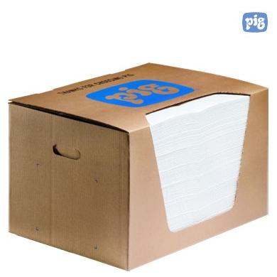 Rohož 380x510mm absorpčná na olej biela 100 (balenie 100 ks) PIG