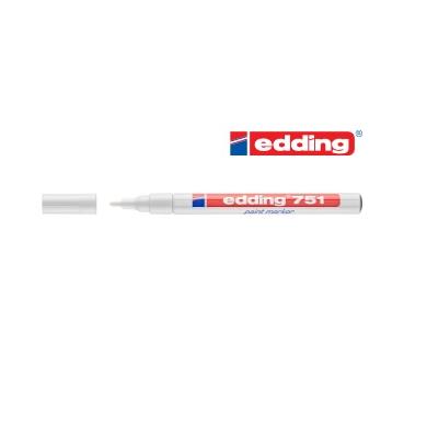 Popisovač - fixka biela Edding typ 751 s guľatým hrotom