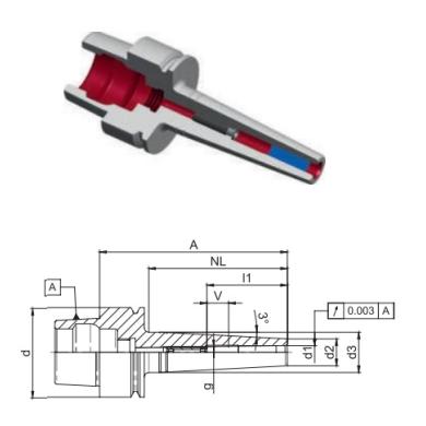 Upínač HSK 40 E D12 L114 tepelný SLIM DIN 69893 Diebold