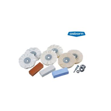 Kotúč leštiaci pre nerez, oceľ a hliník sada 6 ks + príslušenstvo  OSBORN