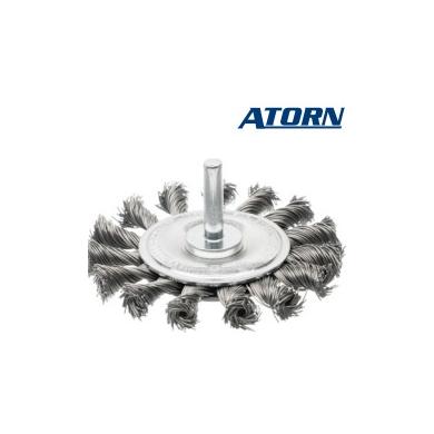 Kartáč D75x13x6 0,50 mm oceľový drôtený zvlnený ATORN