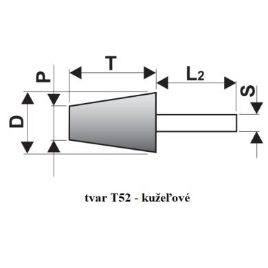 Brúsne teliesko T52 16/6x25-6x40 kužeľové 99BA 80 M 7 V Tyrolit 32351 1635.00