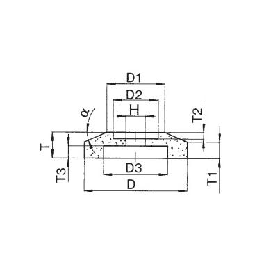 Brúsny kotúč T3 300x29/8x32 kužeľový 99BA 46J 9 V 54651 3024.09 Carborundum