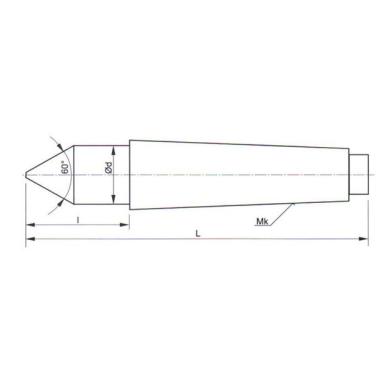 Hrot 60° pevný MK3 ČSN 24 3310
