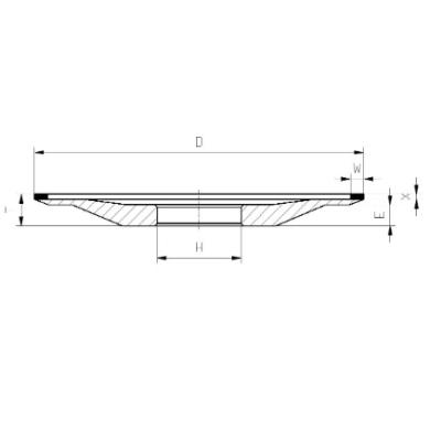 CKE D125 W4 X1 H32 D76 C100 brúsny kotúč z diamantu za mokra