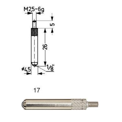 Dotyk D4,5 R1/8" s tvrdokovovou guličkou M2,5 TK 17/26