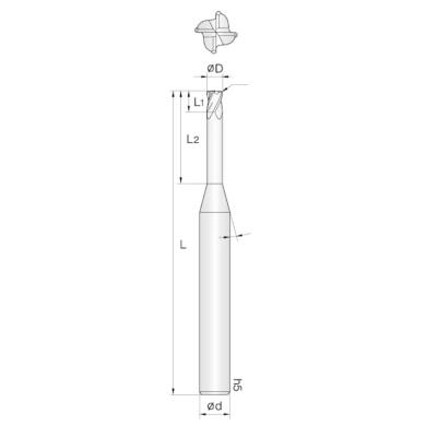 Fréza D2,5 57/5 4z 35°/38° tvrdokov ToolREX