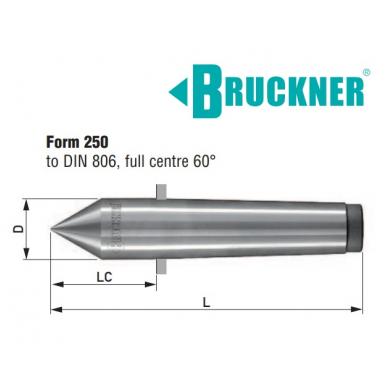 Hrot 60° pevný MK3 Form 250 DIN 806 Bruckner