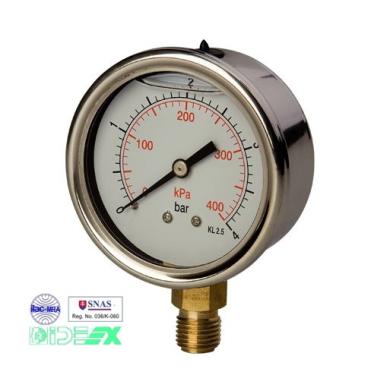 Kalibrácia: Deformačný tlakomer - manometer od -90 kPa do 60 MPa