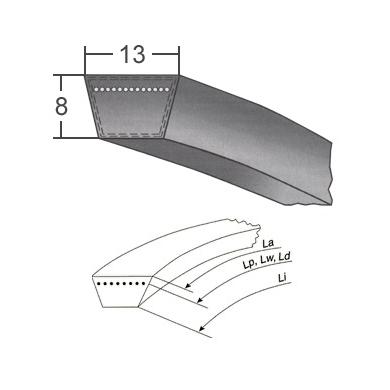 Klinový remeň 13x1450 Li/1480 Lw