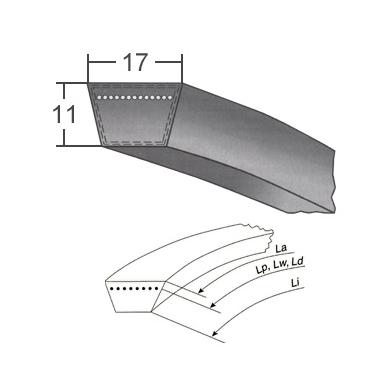 Klinový remeň 17x1140 Li/1180 Lw