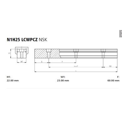 N1H25 LCWPCZ L=2000 10/10 koľajnica