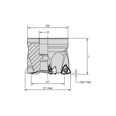 Teleso frézovacie D63 L50 6z M370D063Z06W008WO08 WIDIA