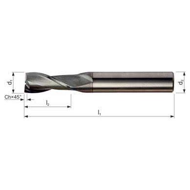 Fréza D3 57/12 2z 45° N TK AlCrN P9 DIN 6535HA S822