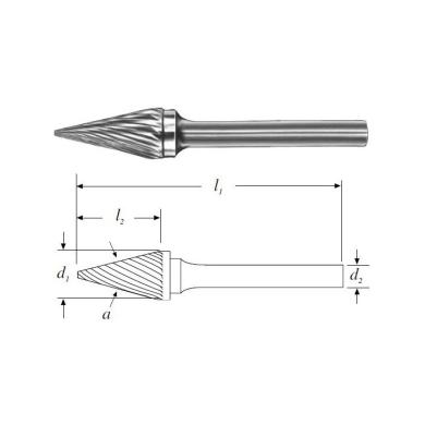 Fréza technická kužeľová D3 TK SM-42ML3 SEK3 SGS