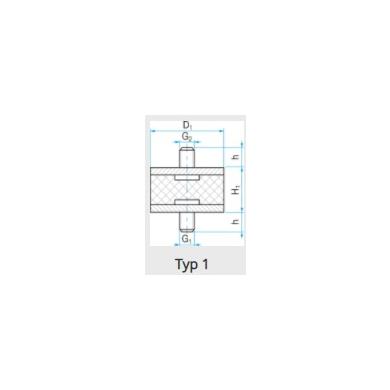 Silentblok 40X30 M08x23 TYP 1 55 Shore-A A4