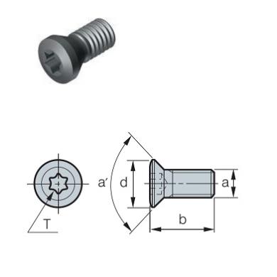 Skrutka M2,5x0,45 L=6,5 mm TORX upínacia na doštičky Korloy