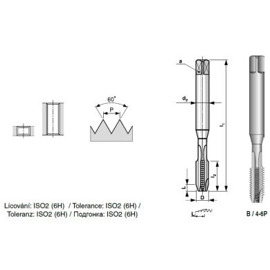 Závitník M6 HSSE strojný priama drážka DIN 371 s lámačom
