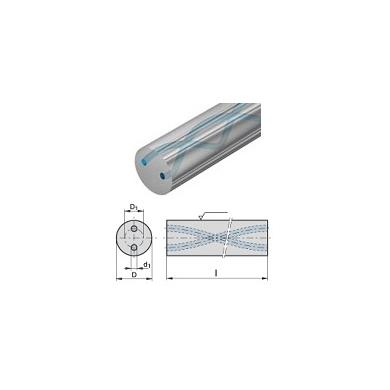 Tyč tvrdokovová kruhová D16 x 330 h6 K10F brúsená 2x40° špirálový kanálik