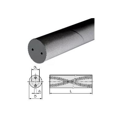Tyč tvrdokovová kruhová D8,3 x 330 TSM33 nebrúsená 2x30° špirálový kanálik d0,8