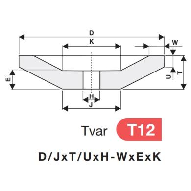 Brúsny kotúč T12 125/50x13/3x32 6x8x50 99BA 80 J 9 V Tyrolit 58151 1219.09