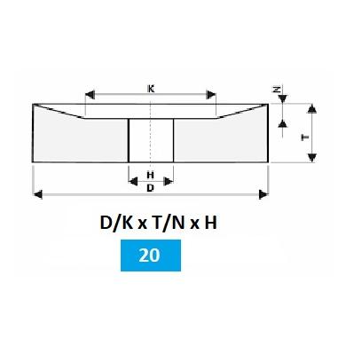 Brúsny kotúč 20 450/220x50/10x127 90MA 60 L9 V08 /50 Tyrolit