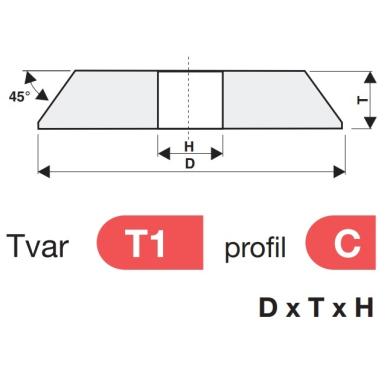 Brúsny kotúč T1 250x10x32 skosený 96A 60 L 8 V Tyrolit 53971 2545.09