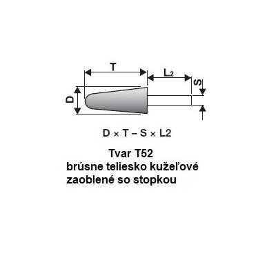 Brúsne teliesko T52B-53 8x16-3x30 kužeľové 88A 90 O 5 V38  50 Tyrolit