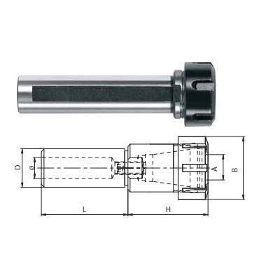 Upínač klieštinový D25 ER25 1-16mm L=50 DIN 6944 Kintek