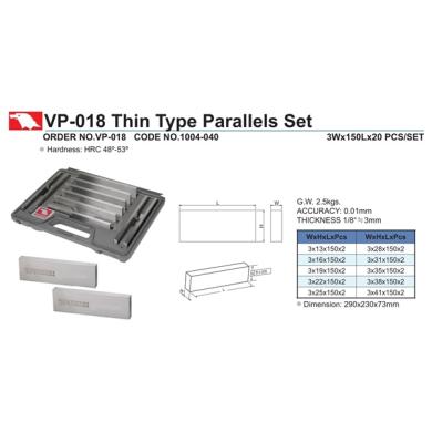 Paralelné podložky 3x150 mm výška 13-41 presnosť 0,01mm VP-018 (sada 20 ks)