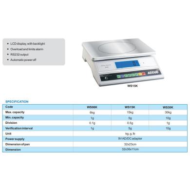 Váha 15kg elektronická WS15K ACCUD