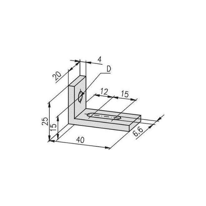 Uholník 25x40 pre profil 20 MayTec