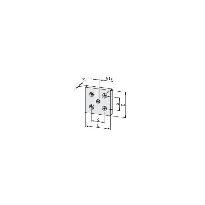 Platnička pre naskrutkovanie nohy M14, 60x60 mm Maytec