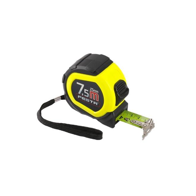 Zvinovací meter 7,5 m šírka 25 mm pogumovaný s magnetom FESTA