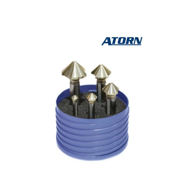 Záhlbník 90° 3z sada 5ks 6,3-25 mm HSS TiN / ZrN DIN 335 C ATORN
