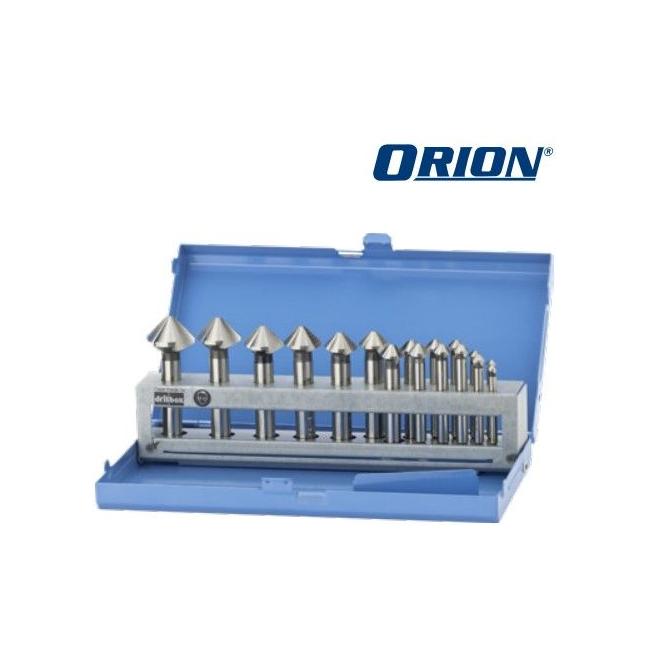 Záhlbník 90° D4,3-25 mm 3z HSS sada 17ks DIN335 ORION