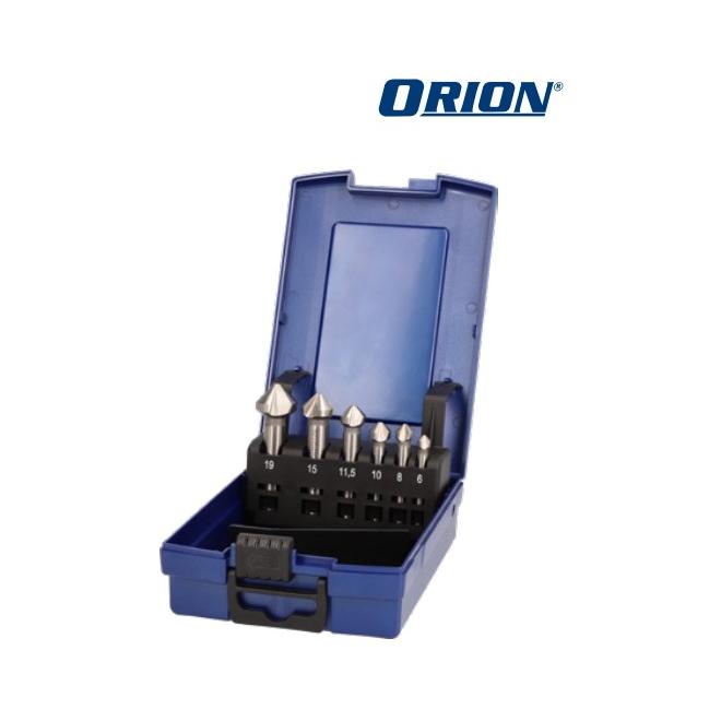 Záhlbník 90° D6-19 mm 3z HSS sada 6ks DIN335 ORION