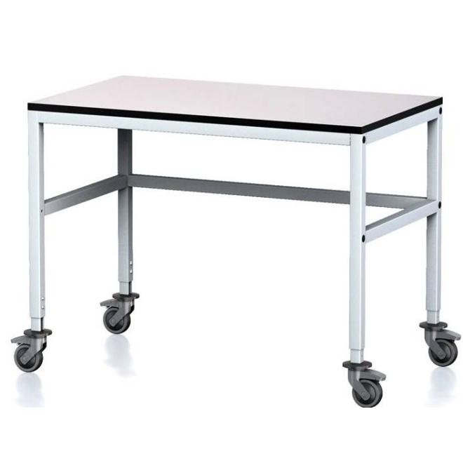 Stôl dielensky 1200x700x745-825 mm mobilný nastaviteľné podnožie RAL 7035 ALFA