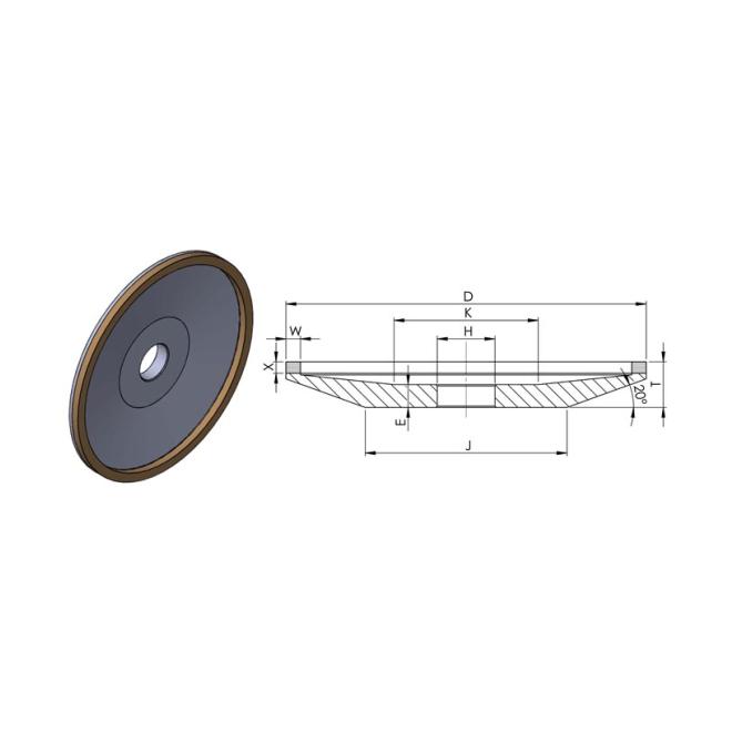 12A2/20° D150 W5 X2 H20 D64 C50 B99 sucho+mok